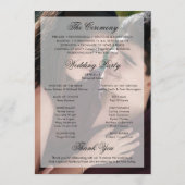 Moderne, elegante Foto Hochzeit Programm (Rückseite)