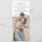 Moderne elegante Foto-Hochzeit Programm (Rückseite)