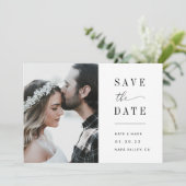 Moderne, elegante Foto Hochzeit Save The Date (Stehend Vorderseite)
