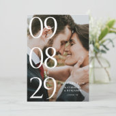 Moderne elegante Foto-Hochzeit Save The Date (Stehend Vorderseite)