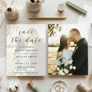 Moderne elegante Foto-Hochzeit "Save the Date"