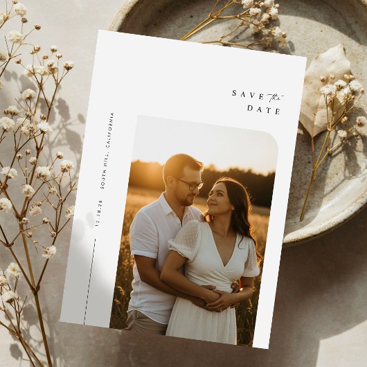 Moderne, elegante Foto Hochzeit Save The Date