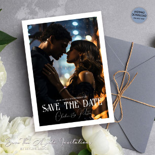 Moderne elegante Foto-Hochzeit Save The Date