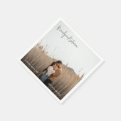Moderne elegante Foto-Hochzeit Serviette (Ecke)