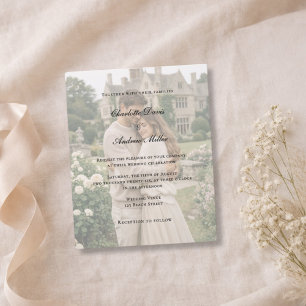 Moderne elegante Foto-Hochzeitseinladung