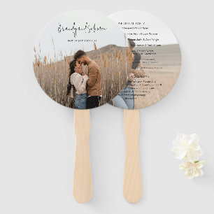 Moderne elegante Foto-Hochzeitsprogramm Fächer