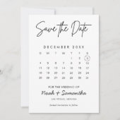 Moderne Elegante Foto Kalender Weiße Hochzeit Einf Save The Date (Vorderseite)