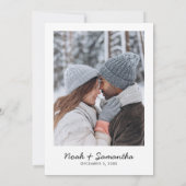 Moderne Elegante Foto Kalender Weiße Hochzeit Einf Save The Date (Rückseite)