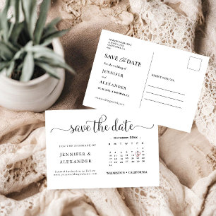 Moderne Elegante Foto Kalender Weiße Hochzeit Save The Date