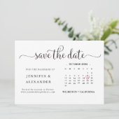 Moderne Elegante Foto Kalender Weiße Hochzeit Save The Date (Stehend Vorderseite)