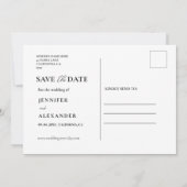 Moderne Elegante Foto Kalender Weiße Hochzeit Save The Date (Rückseite)