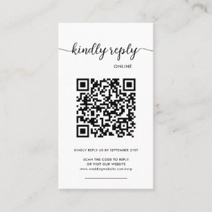 Moderne elegante Foto Online QR Code RSVP  Visitenkarte