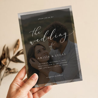 Moderne elegante Foto-Overlay-Hochzeit alles in ei Einladung