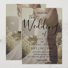 Moderne, elegante Foto-Overlay-Hochzeit Einladung