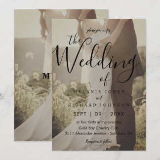 Moderne, elegante Foto-Overlay-Hochzeit Einladung