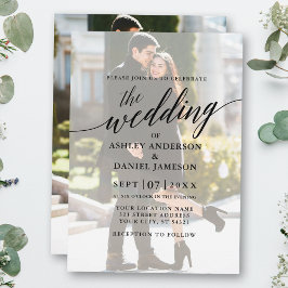 Moderne, elegante Foto-Overlay-Hochzeit Einladung