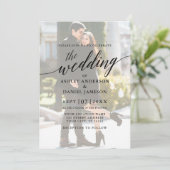 Moderne, elegante Foto-Overlay-Hochzeit Einladung (Stehend Vorderseite)