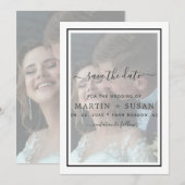 Moderne, elegante Foto-Overlay-Hochzeit Save The Date (Vorne/Hinten)