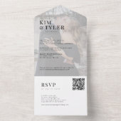 Moderne, elegante Foto QR UAWG wedding All In One Einladung (Innen)