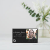 moderne elegante Foto-Realtor-Visitenkarte Visitenkarte (Stehend Vorderseite)