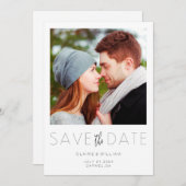 Moderne Elegante Foto Save the Date Karte (Vorne/Hinten)