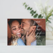 Moderne Elegante Foto Save the Date Karte (Stehend Vorderseite)