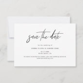 Moderne Elegante Foto Save the Date Karte (Rückseite)