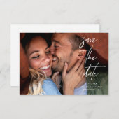 Moderne Elegante Foto Save the Date Karte (Vorne/Hinten)