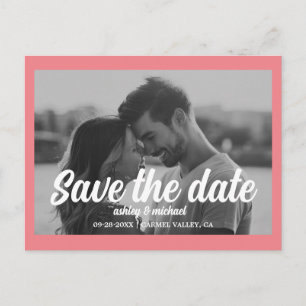 Moderne, elegante Foto Save the Date-Karte Postkarte