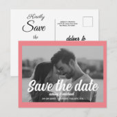 Moderne, elegante Foto Save the Date-Karte Postkarte (Vorne/Hinten)