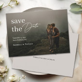 Moderne elegante Foto-Script-Overlay-Hochzeit Save The Date