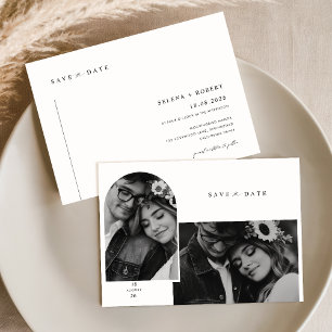 Moderne elegante Foto-Text-Hochzeit Termin merken Save The Date