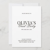 Moderne elegante Foto-Typografie-Script-Abschlussf Einladung (Rückseite)