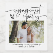 Moderne elegante Fotobindungsparty Weinetikett (Einzelnes Label)