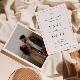Moderne elegante Fotobordüre Hochzeit Termin merke Save The Date