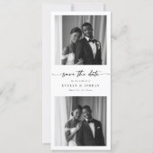 Moderne elegante Fotobox-Lesezeichen-Hochzeit Save The Date (Vorderseite)