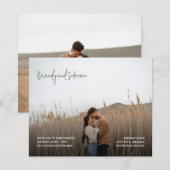 Moderne elegante Fotobudget-Hochzeitseinladung (Vorne/Hinten)