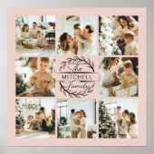 Moderne, elegante Fotocollage Rosa Keepake Poster (Vorne)