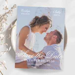 Moderne elegante Fotohochzeit Save The Date