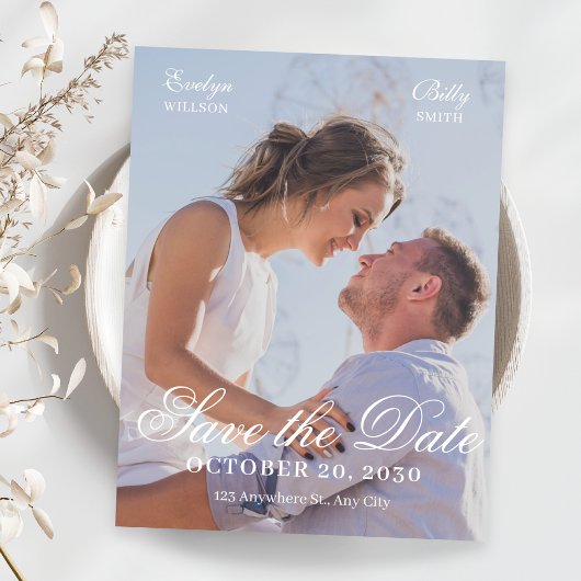 Moderne elegante Fotohochzeit Save The Date