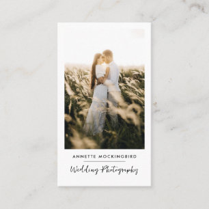 Moderne elegante Fotohochzeitsfotografie-Skript Visitenkarte