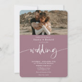 Moderne, elegante Fotos für Hochzeitsskripte Einladung (Vorderseite)