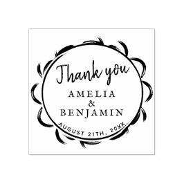 Moderne elegante Frame Typografie Danke Hochzeit Gummistempel