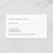 Moderne elegante Friseurkarte Terminkarte (Rückseite)