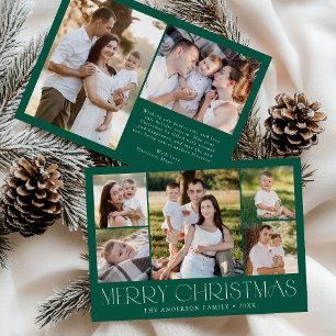 Moderne elegante Frohe Weihnachten Grüne Fotocolla