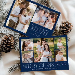 Moderne elegante Frohe Weihnachten Marine-Foto-Col