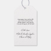 Moderne Elegante Frohe Weihnachtsbaum und Rentier Geschenkanhänger (Rückseite)