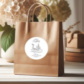 Moderne Elegante Frohe Weihnachtsbaum und Rentier Runder Aufkleber