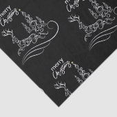 Moderne Elegante Frohe Weihnachtsbaum und Rentier Seidenpapier (Detail)