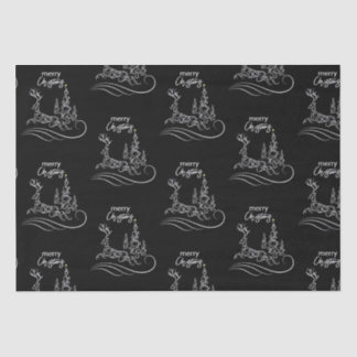 Moderne Elegante Frohe Weihnachtsbaum und Rentier Seidenpapier